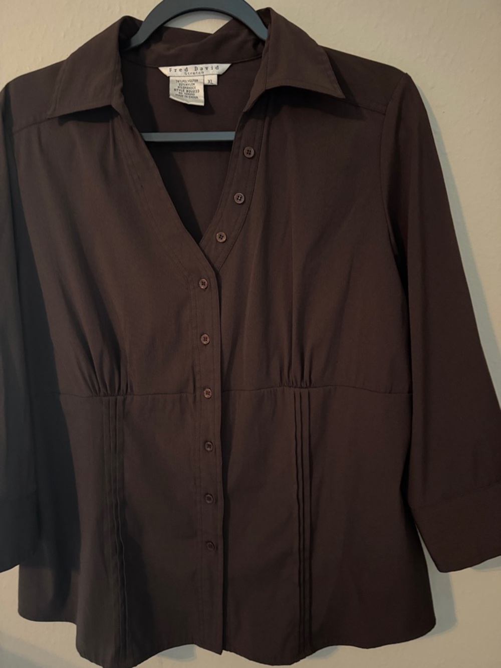 Fred David Dark Brown Button-Front Shirt